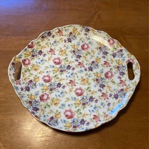 Vintage porcelain platter old world collection herman dodge & son w/ handles